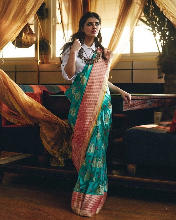 Shirt with Silk Saree