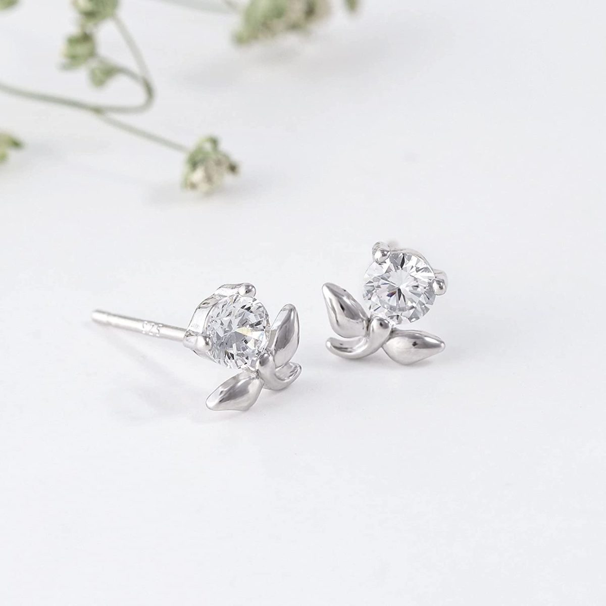 Silver Floral Buds Earrings