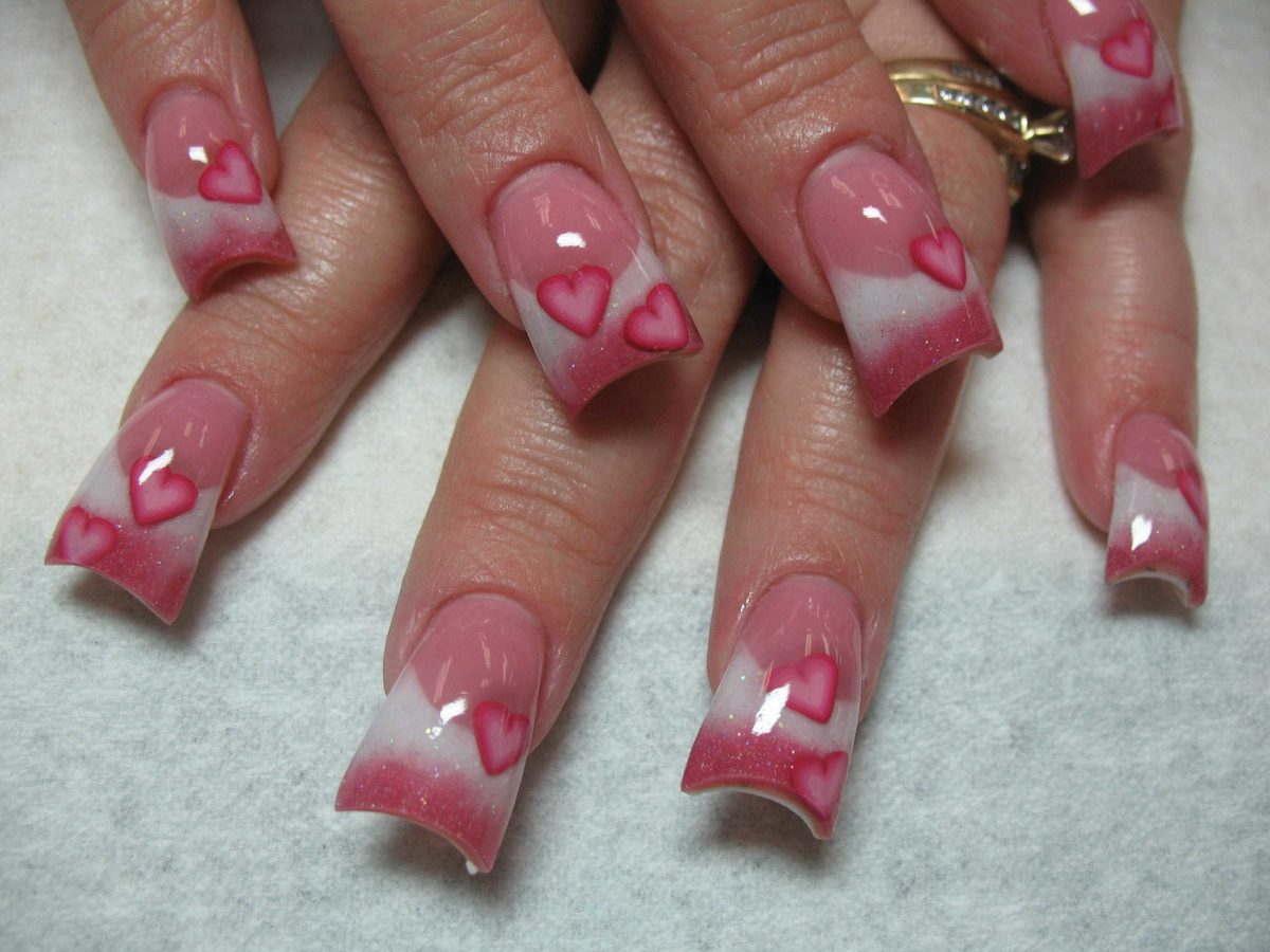 Pink Heart on tips