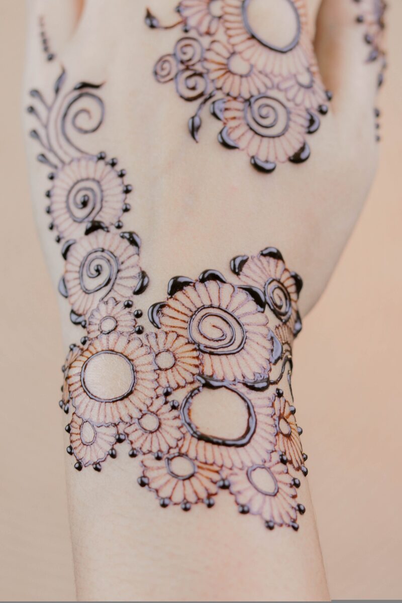 Bracelet-Floral Back Hand Mehendi Design for Karwachauth