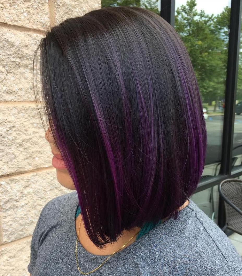 Purple Balayage for Short Hair