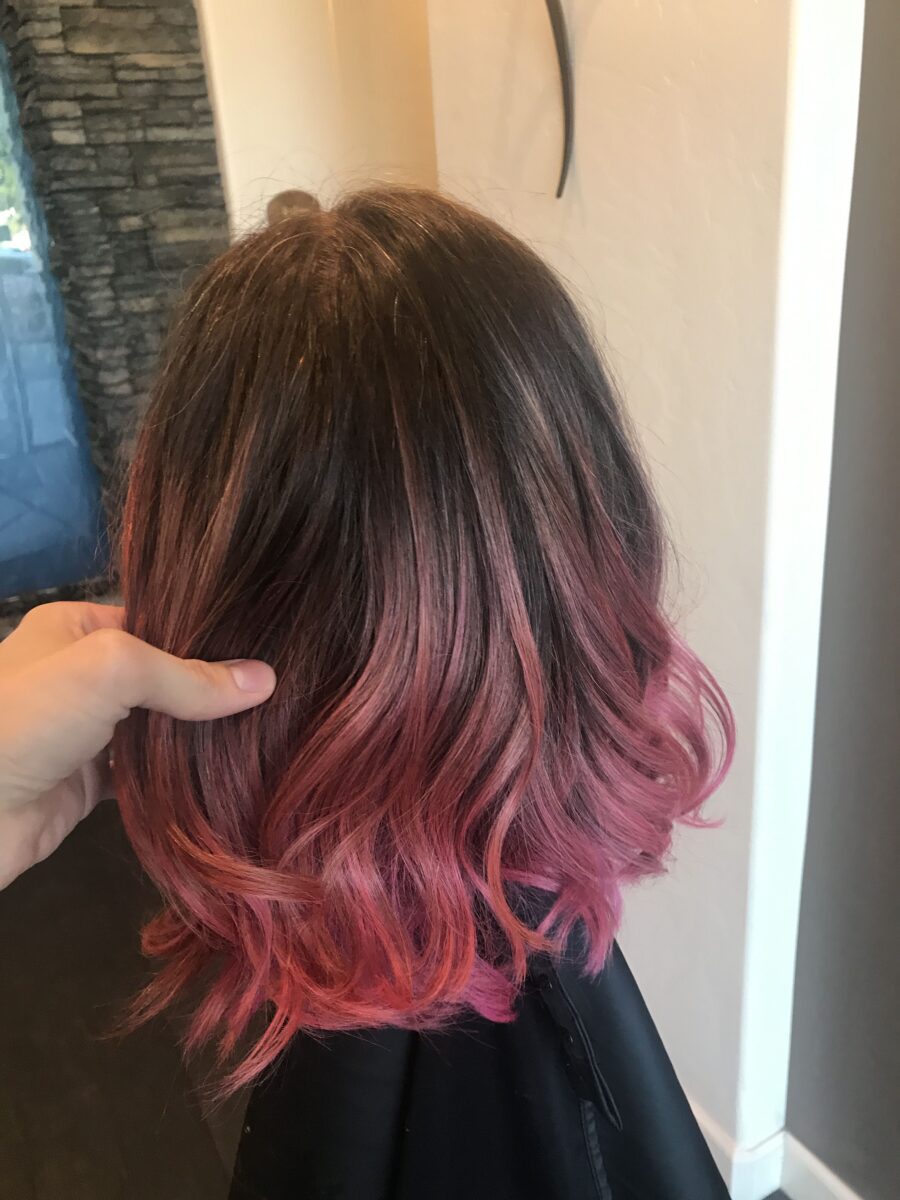 Pink Balayage for Short Hair