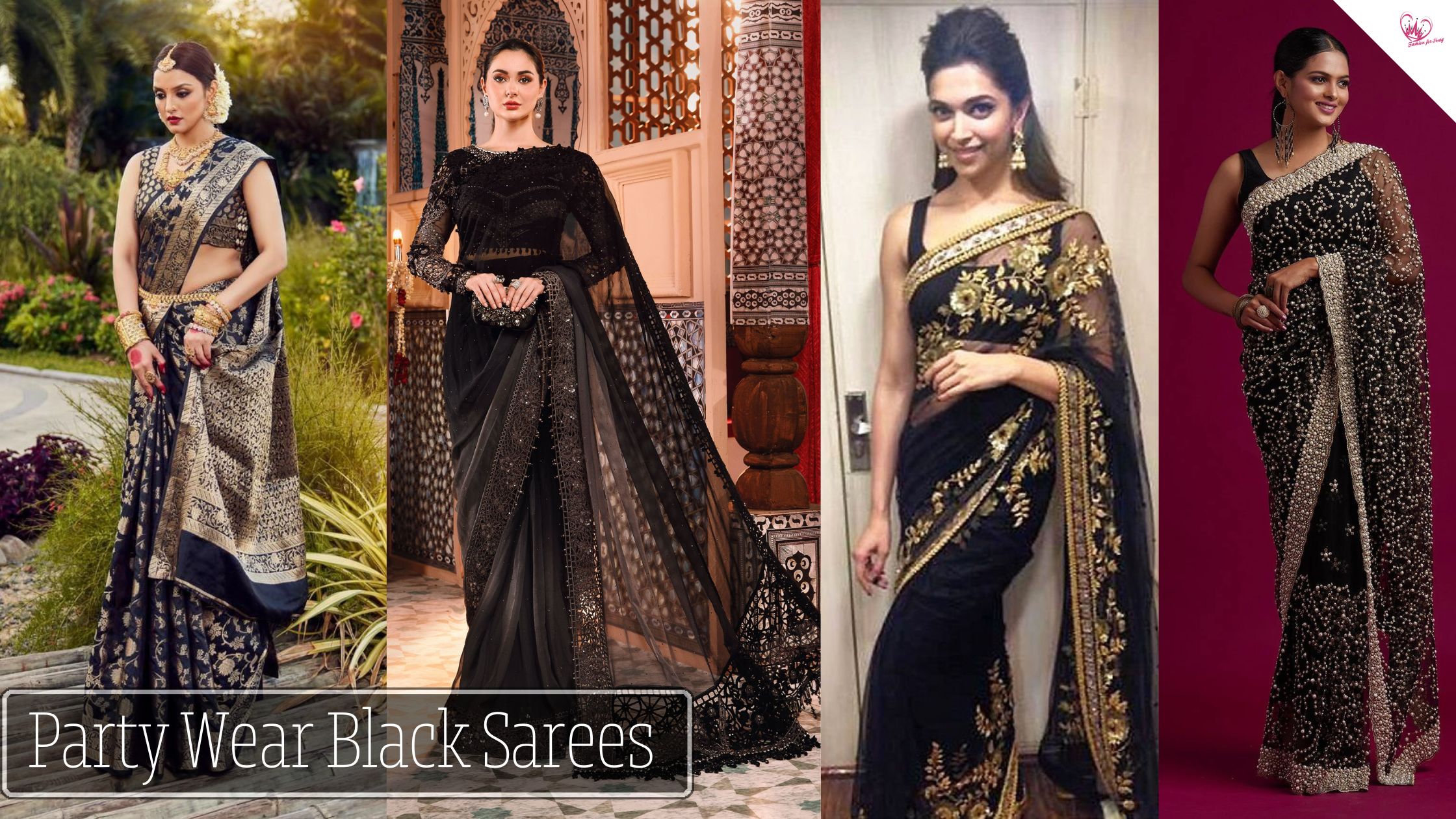 Embellished Party Wear Black Sarees: Adding Glamour to Your Ensemble