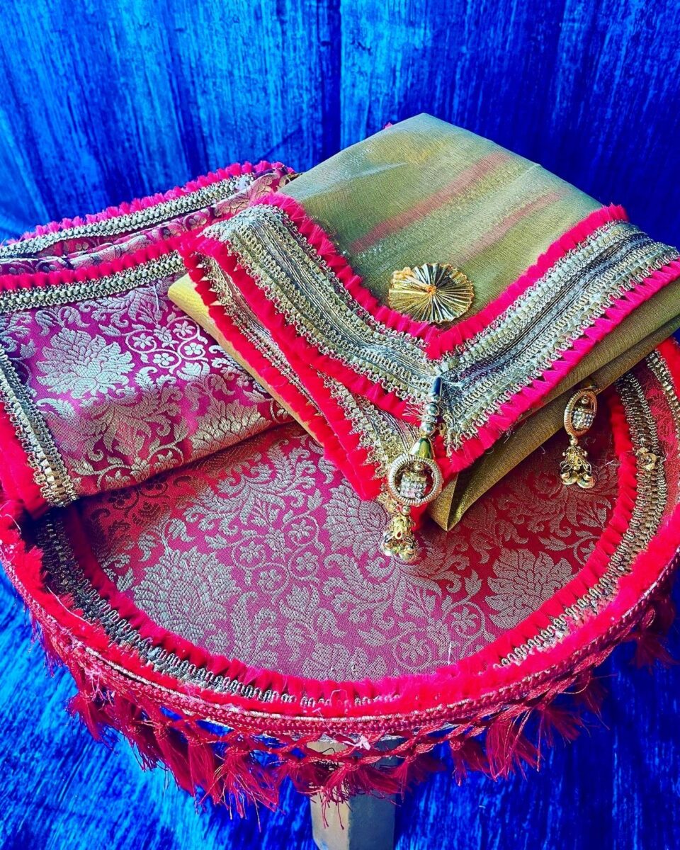 Silk Fabric Wrapped Thali