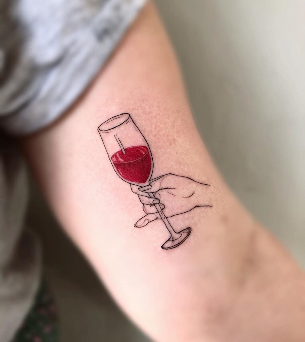 Glass of Wine Tattoo