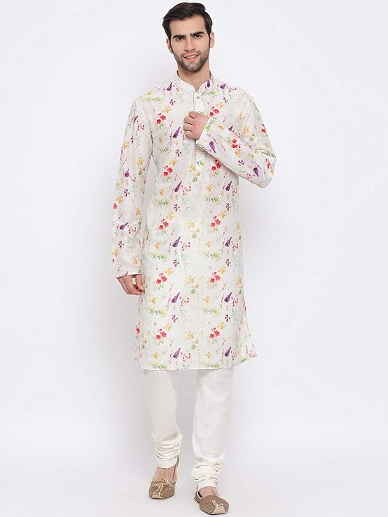 Cotton Blend Kurta Pyjama Set by VASTRAMAY