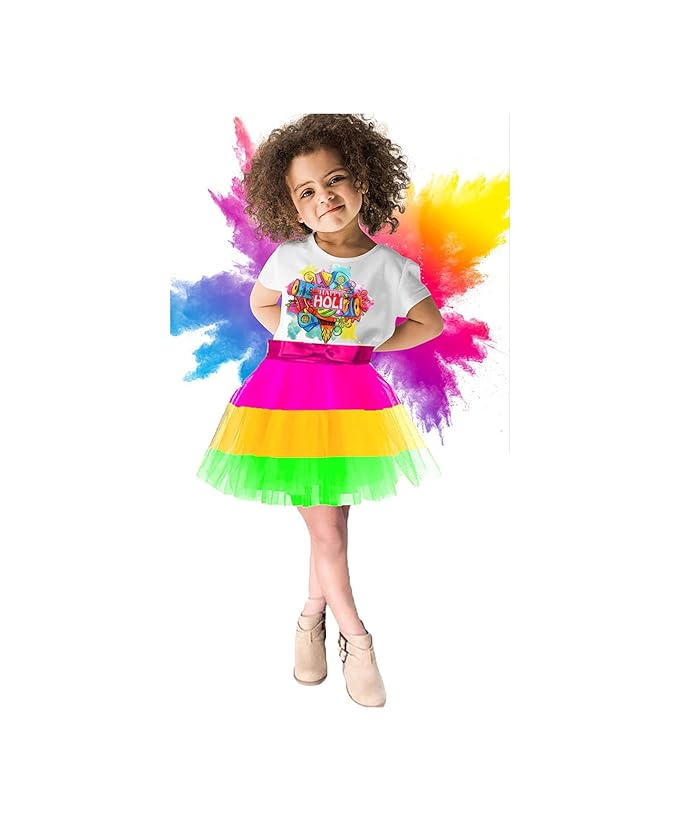 Kids Holi Costume Skirt and Top for Girls by Kid