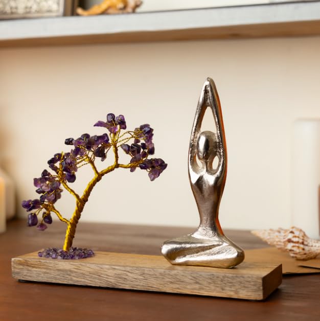 Ritualistic Namaste Amethyst Quartz Crystal Tree