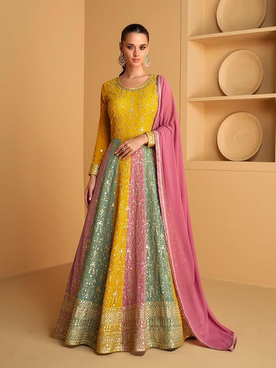 Faux Georgette Stitched Top with Dupatta