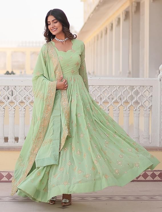 Georgette Embroidered Anarkali Dress for Women