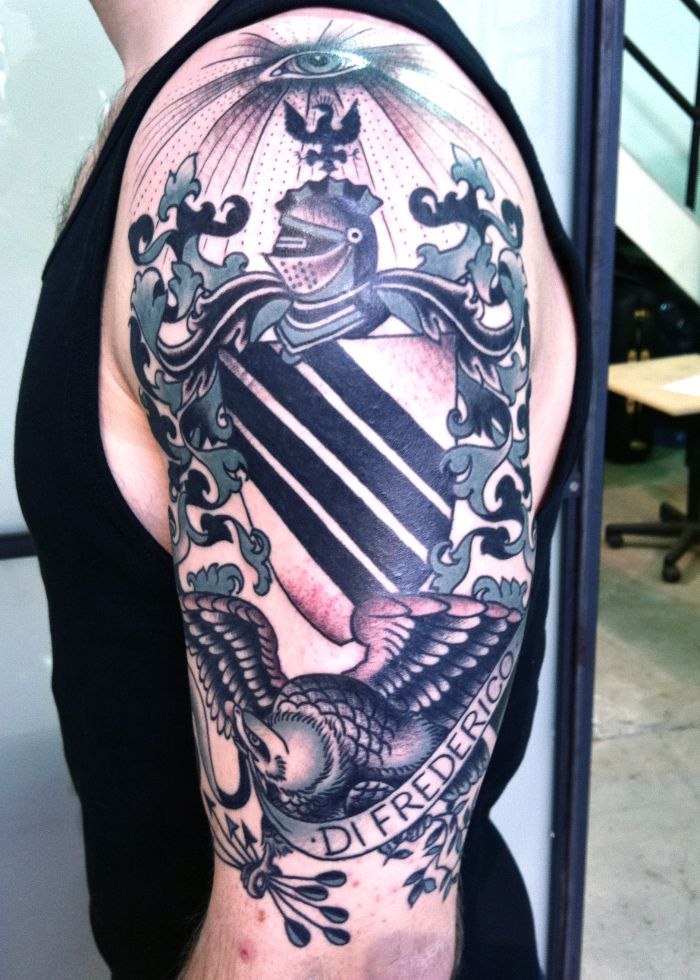 Family crest and shield