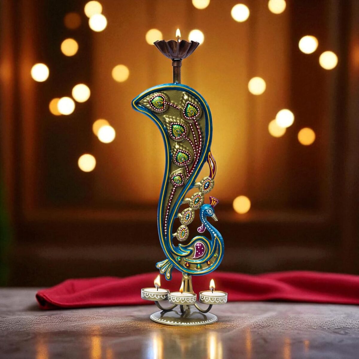 Handmade Peacock Tealight Candle Holder