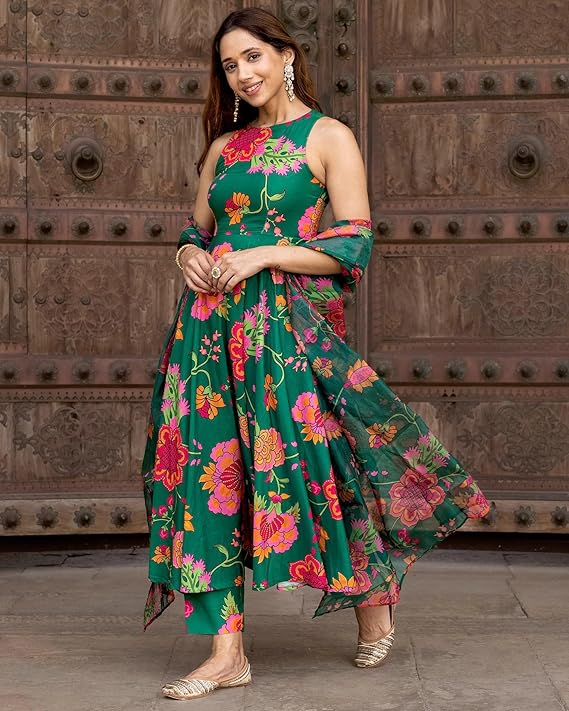 Printed Anarkali with Festive Flair
