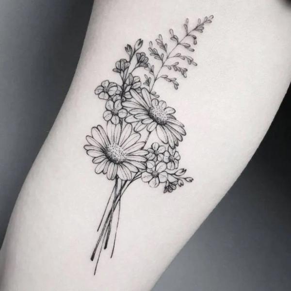 Intricate Blackwork Daisy